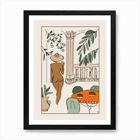 Grèce, palais, petit déjeuner Art Print