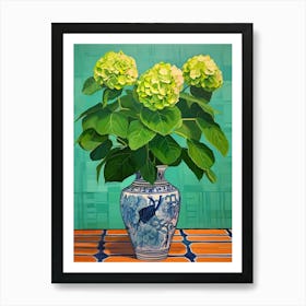 Flowers In A Vase Still Life Painting Hydrangea 4 Art Print