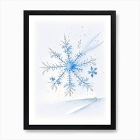 Frozen, Snowflakes, Pencil Illustration 4 Art Print