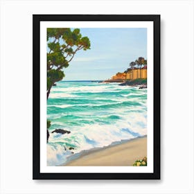 La Jolla Cove, San Diego, California Contemporary Illustration   Art Print