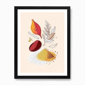 Chili Powder Spices And Herbs Minimal Line Drawing 4 Art Print