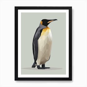 Emperor Penguin Gold Harbour Minimalist Illustration Illustration 1 Art Print