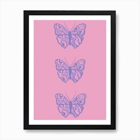 Butterfly x 3 Art Print