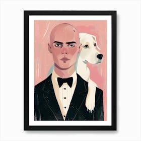 Man With A Dog Art Print