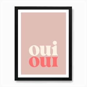 Oui Oui - Pink Bathroom Art Print