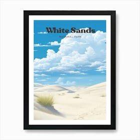 White Sands National Park New Mexico Travel Art Illustration Art Print