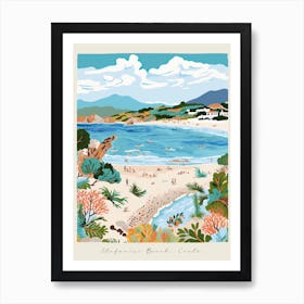 Poster Of Elafonisi Beach, Crete, Greece, Matisse And Rousseau Style 1 Art Print