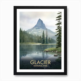 Glacier National Park Vintage Travel Poster 7 Art Print