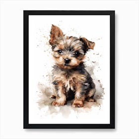 Baby Puppy Dog Watercolour Nursery 3 Art Print