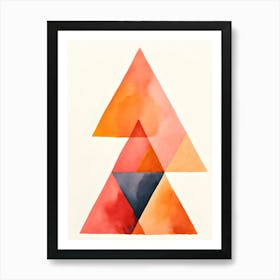 Watercolor Painting Triangles Poster