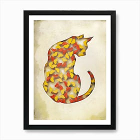 Cat Treat Inside The Shape Of A Sitting Cat Art Print