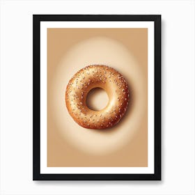 Pumpernickel Bagel Marker Art 1 Art Print