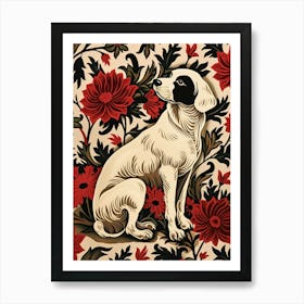 Chinese Lunar Year Of The Dog White 2 Full William Morris Style Art Print