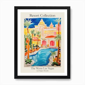 Poster Of The Wynn Las Vegas   Las Vegas, Nevada   Resort Collection Storybook Illustration 3 Art Print