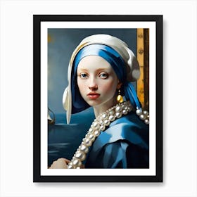 Study Girl With A Pearl Earing Art Print