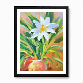 Easter Lily 2 Impressionist Painting Art Print