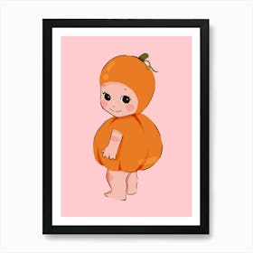 Halloween Pumpkin Cherub Art Print