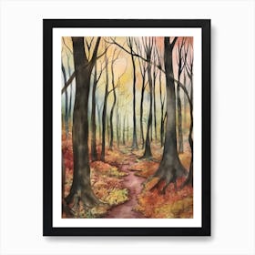 Autumn Forest Landscape Black Forest Germany 2 Art Print