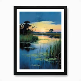 Sunset In The Marsh 1 Art Print