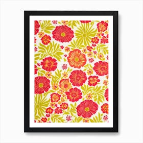 Sweet William Floral Print Retro Pattern 1 Flower Art Print