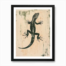 Minimalist Lizard Block Print 4 Art Print