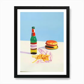 Burger And Fries Art Print
