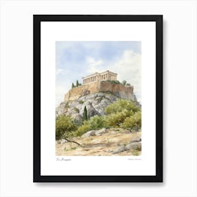 The Acropolis, Athens 1 Watercolour Travel Poster Art Print