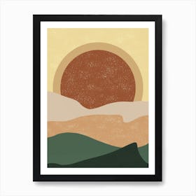 Sunrise Sunset Desert Wall Art Art Print