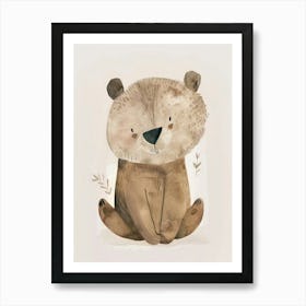 Charming Nursery Kids Animals Bear Cub 4 Art Print