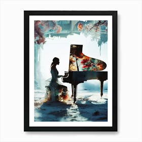 Girl Playing A Piano 2 Art Print