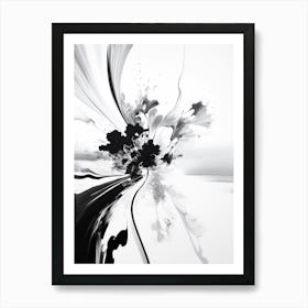 Serenity Abstract Black And White 1 Art Print