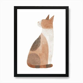 American Curl Cat Clipart Illustration 2 Art Print