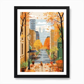 New York In Autumn Fall Travel Art 2 Art Print