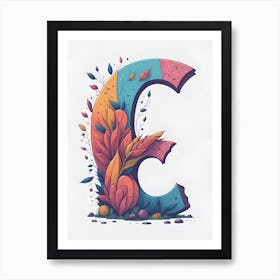 Colorful Letter E Illustration 1 Art Print