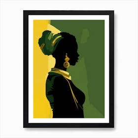 Silhouette Of African Woman Art Print