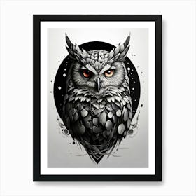 Owl Tattoo Art Print