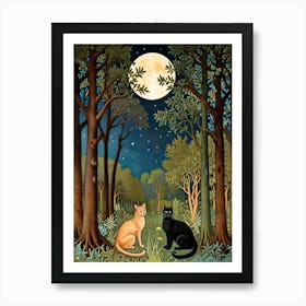 William Morris Two Cats In The Woods Art Print