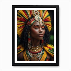 African Woman In Traditional Costume Art Print