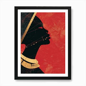 Silhouette Of African Woman 14 Art Print