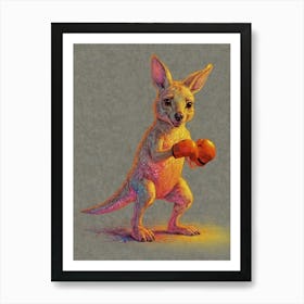 Kangaroo Boxing 3 Art Print