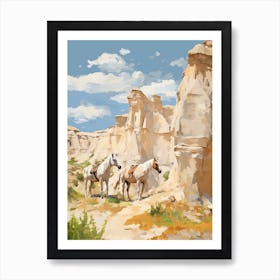 Horses Painting In Cappadocia, Turkey 3 Art Print