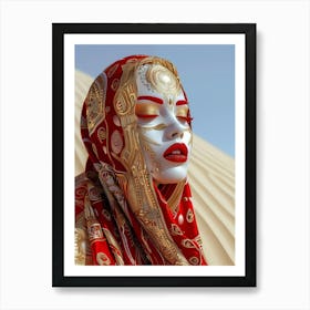 Islamic Woman In The Desert Art Print