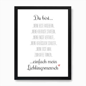 Beste Freundin Art Print