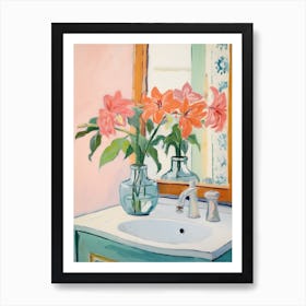 A Vase With Hibiscus, Flower Bouquet 2 Art Print