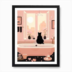 Cat In Bathroom 1 Póster