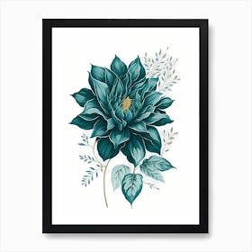 Minimal Dahlia Flower Painting (16) Art Print