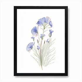 Flax Floral Quentin Blake Inspired Illustration 1 Flower Art Print