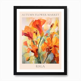 Autumn Flower Market Poster Riga Art Print