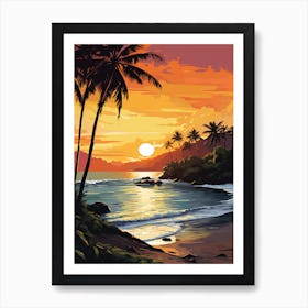 A Vibrant Painting Of El Yunque Beach Puerto Rico 2 Art Print