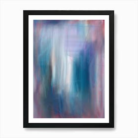 BREATHE - Sky Inspired Blue, Pink, Red, White, Purple Abstract Art Print